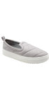 Eileen Fisher Womens Gray Quilted Poem Slip on Leather Sneakers Size 8.5M